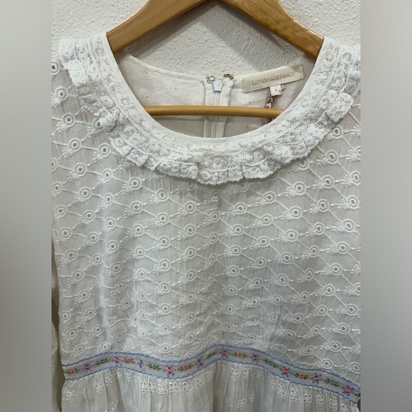 LoveShackFancy BNWT Jullian Mini Dress in White Broderie Anglaise- Size US 4 - Picture 10 of 16